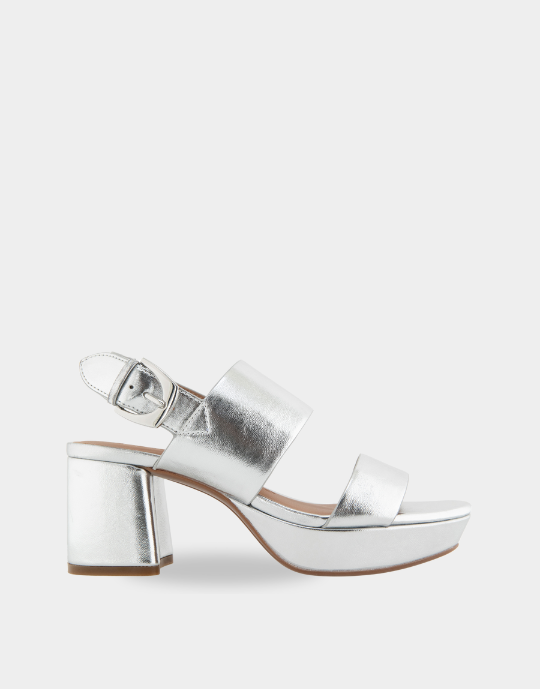 Camilia Silver Metallic Nappa Faux Leather