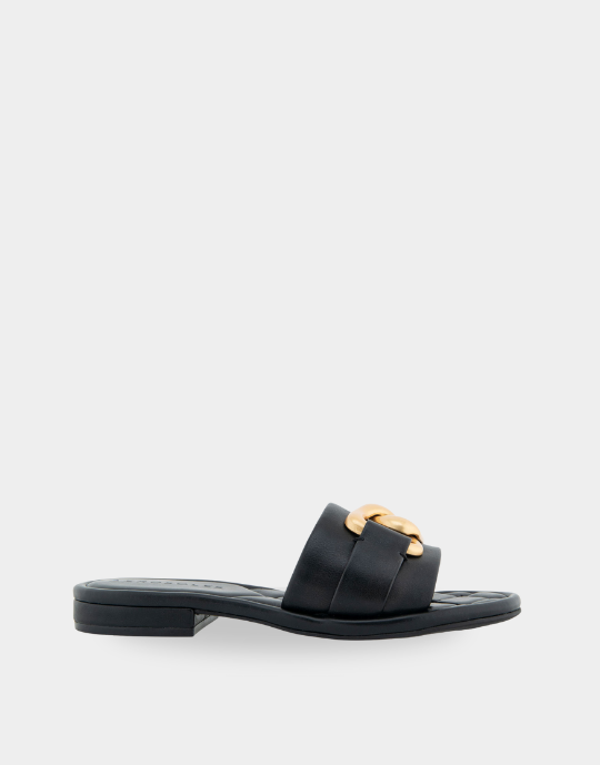 Big Charm Black Faux Leather