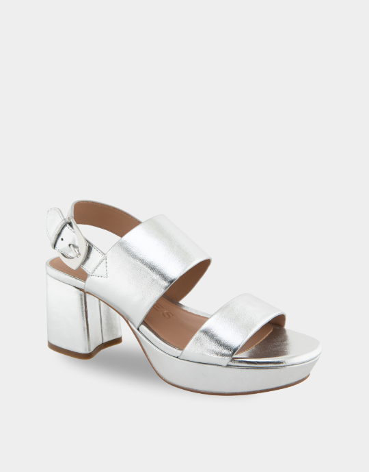 Camilia Silver Metallic Nappa Faux Leather