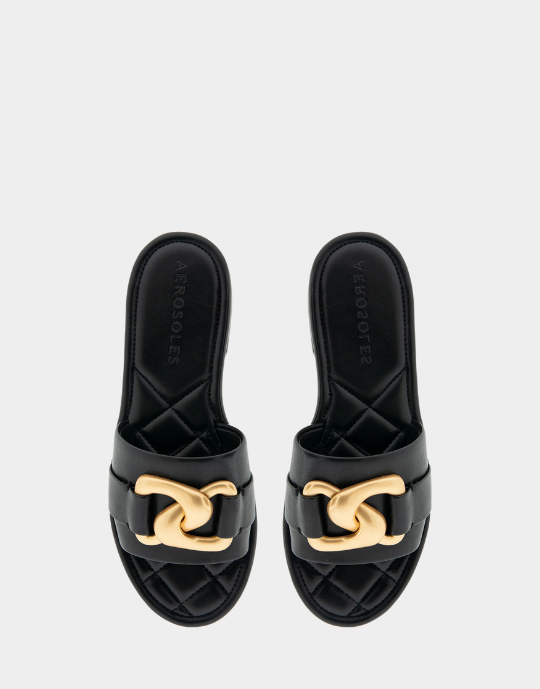 Big Charm Black Faux Leather