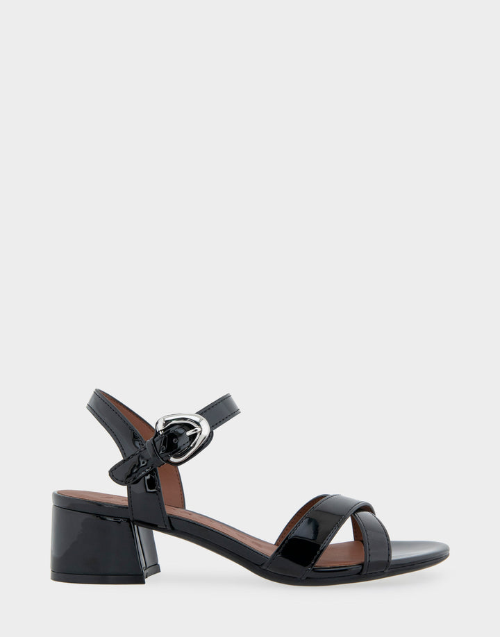 Cinzia Black Patent Faux Leather