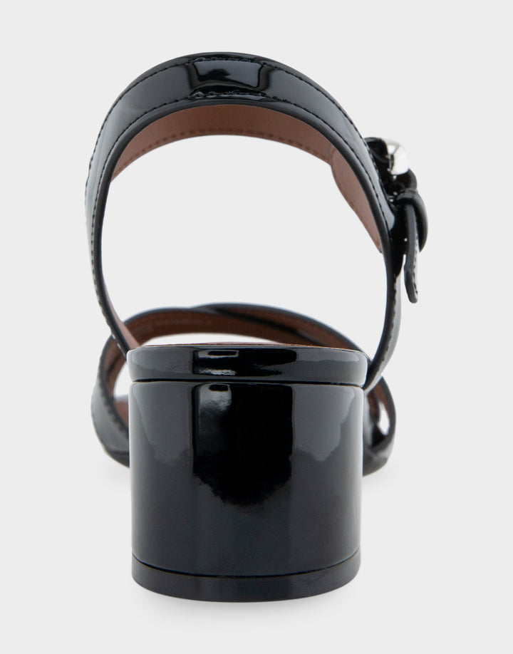 Cinzia Black Patent Faux Leather