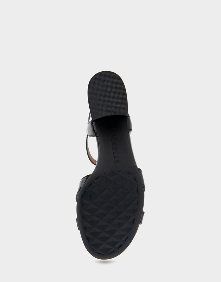 Cinzia Black Patent Faux Leather