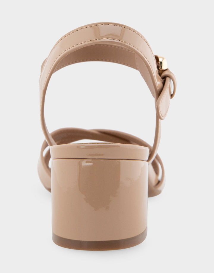 Cinzia Beige Bisque Patent Faux Leather