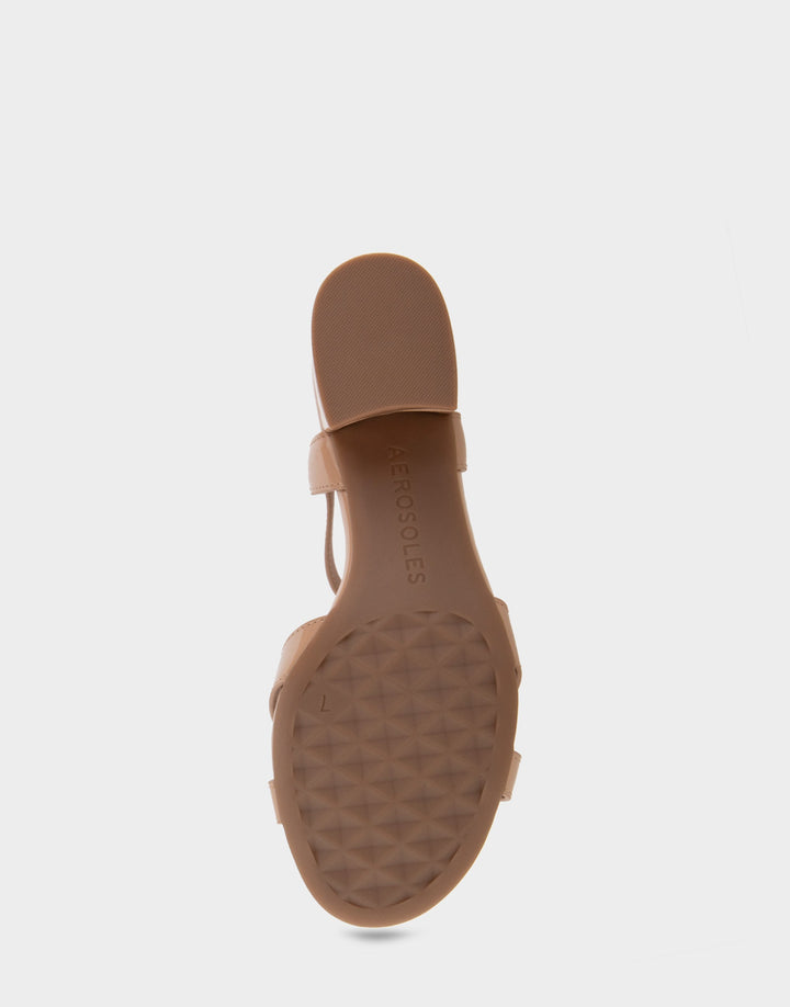 Cinzia Beige Bisque Patent Faux Leather