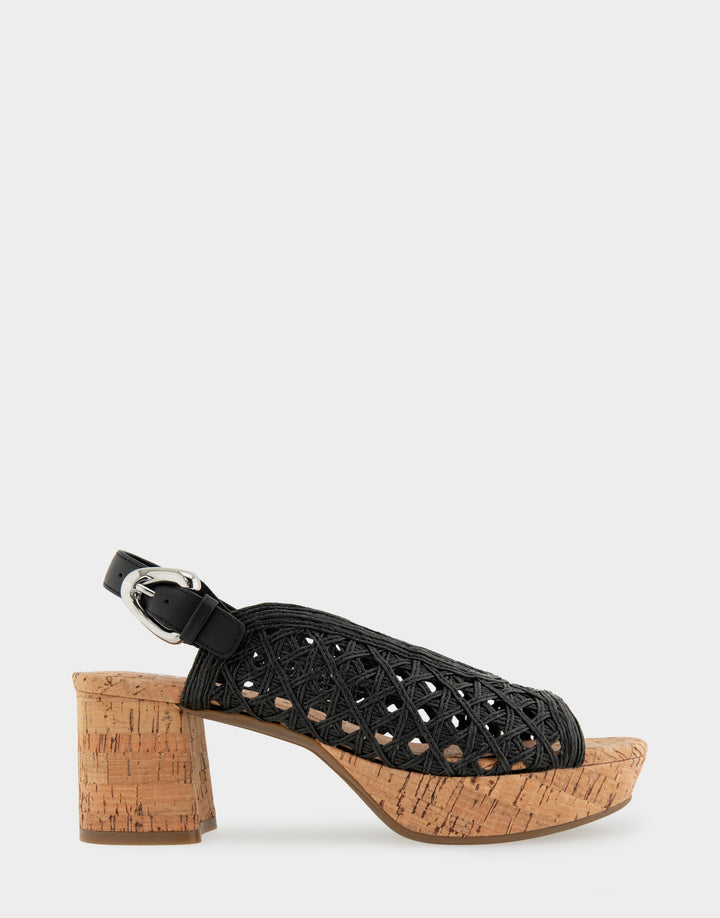 Cornelia Black Embroidered Raffia