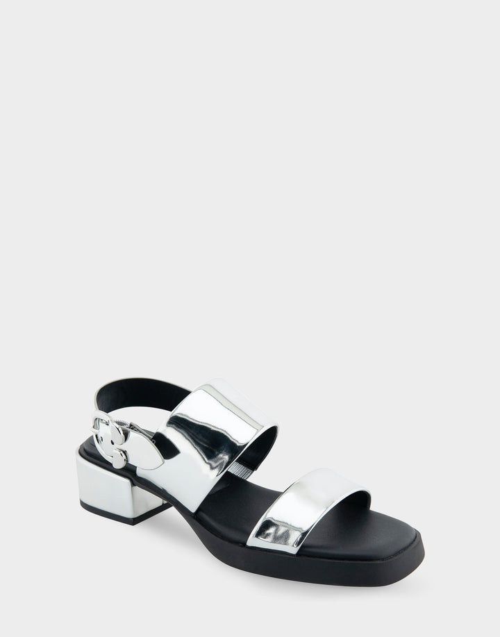 Dove Silver Mirror Metallic Faux Leather