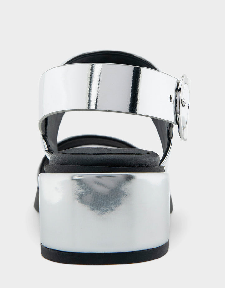 Dove Silver Mirror Metallic Faux Leather