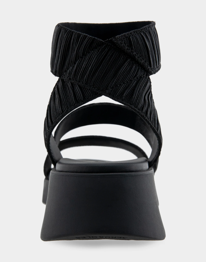 Fiona Black Rouched Elastic Fabric