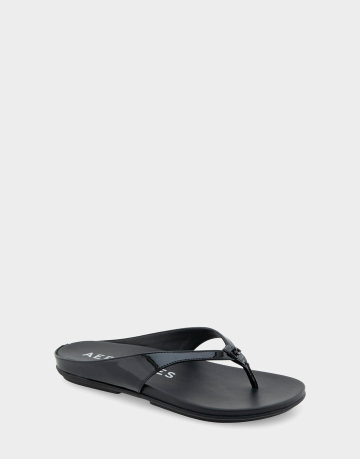 Fisher Black Patent Faux Leather