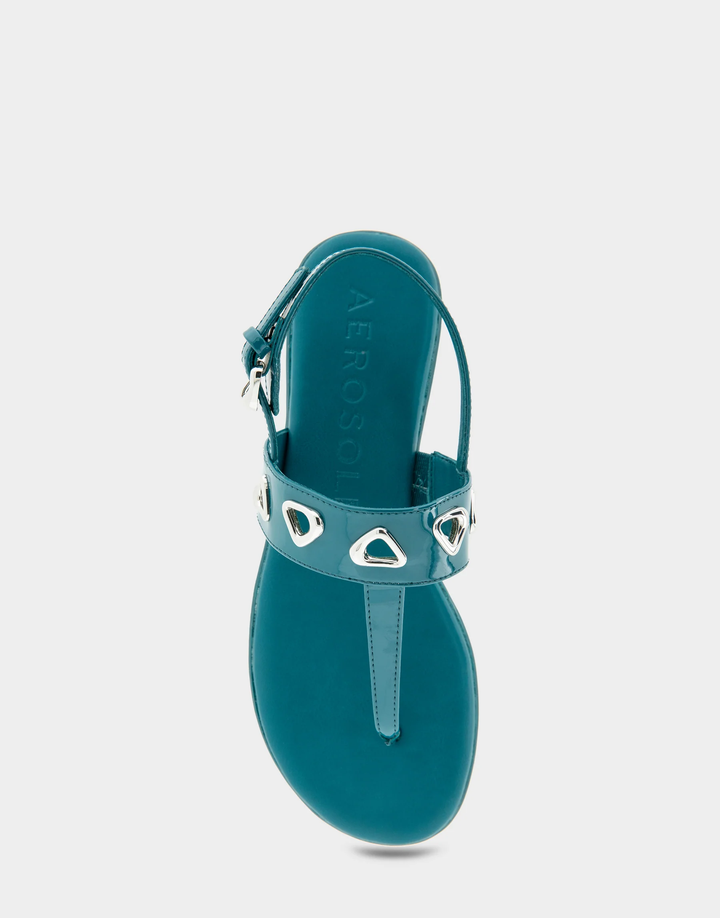 Iago Teal Patent Faux Leather