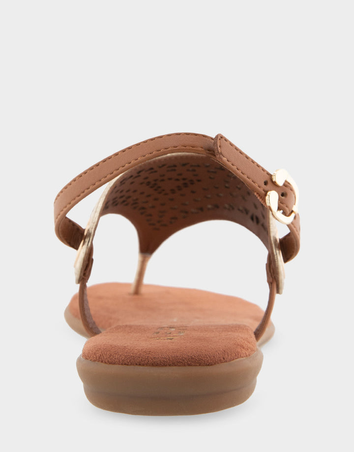 Iole Gold Tan Metallic Faux Leather