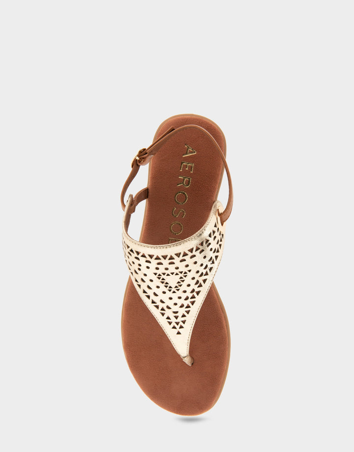 Iole Gold Tan Metallic Faux Leather