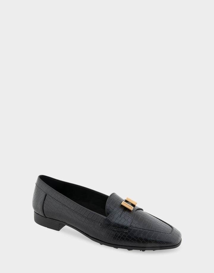 Paulette Black Embossed Croco