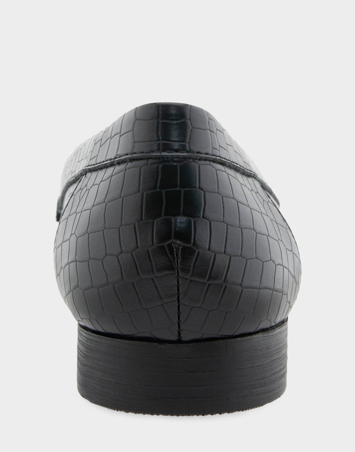 Paulette Black Embossed Croco