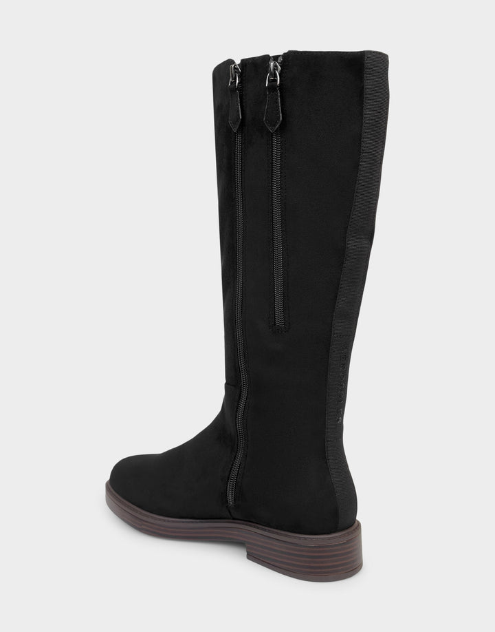 Prue Black Faux Suede/Shearling