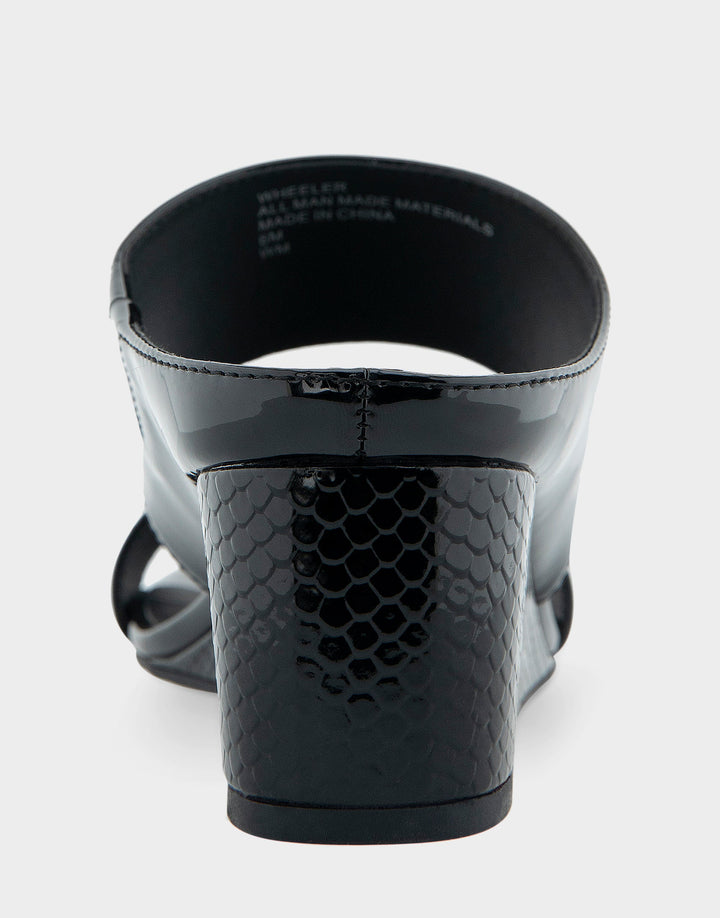 Wheeler Black Patent Faux Leather