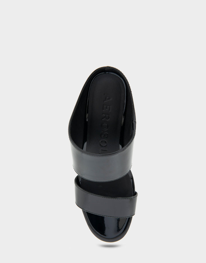 Wheeler Black Patent Faux Leather