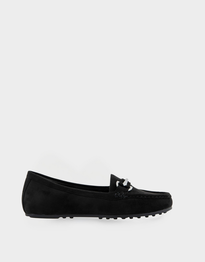 Day Drive Black Faux Suede