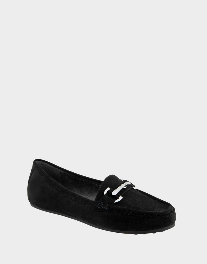 Day Drive Black Faux Suede