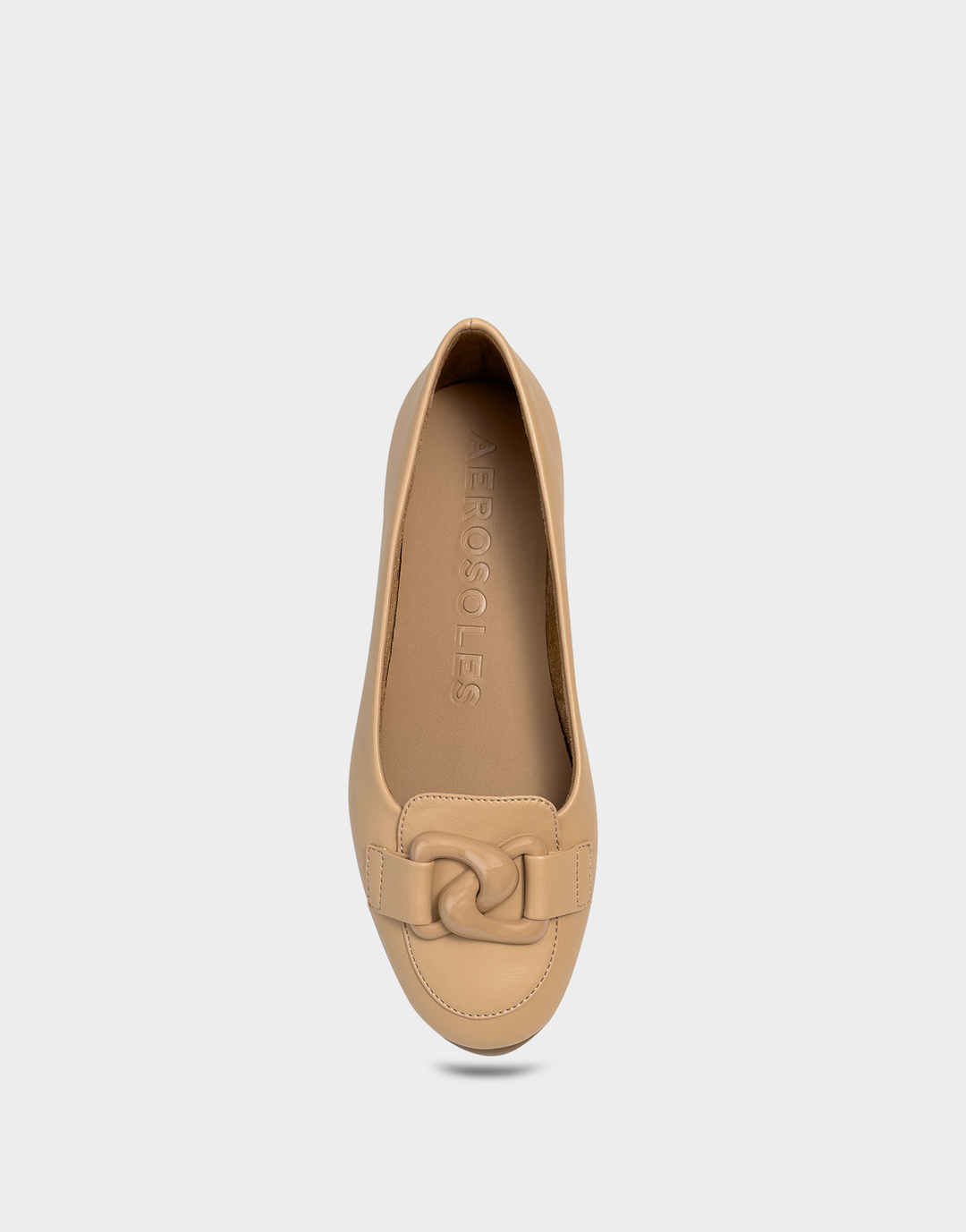 Top-down view of the Aerosoles Bell dress sandal showing the cushioned comfort footbed and neutral beige interior.