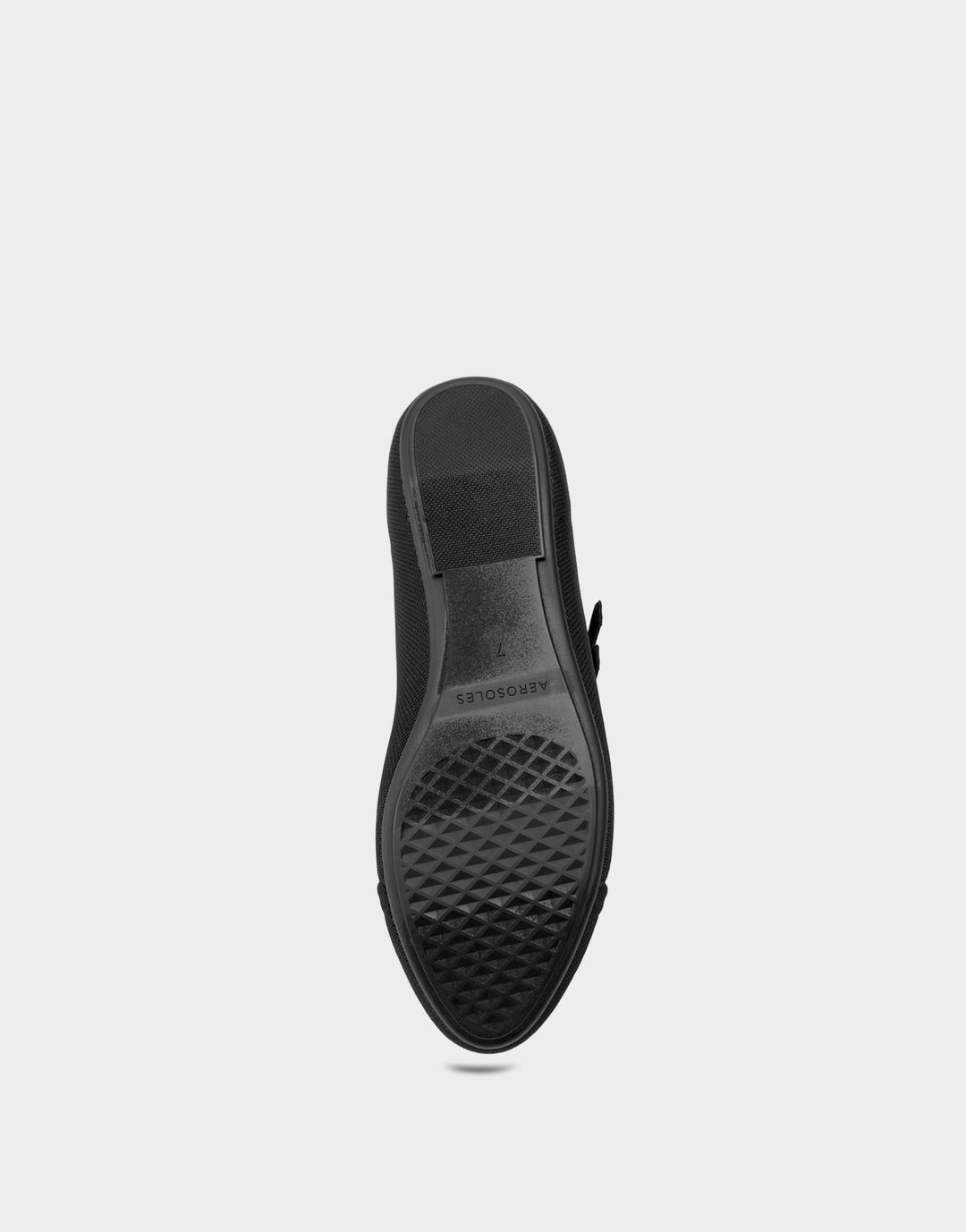 Close-up of the signature Aerosoles Diamond Flex rubber outsole on the Brit knit flat, providing traction and shock absorption.