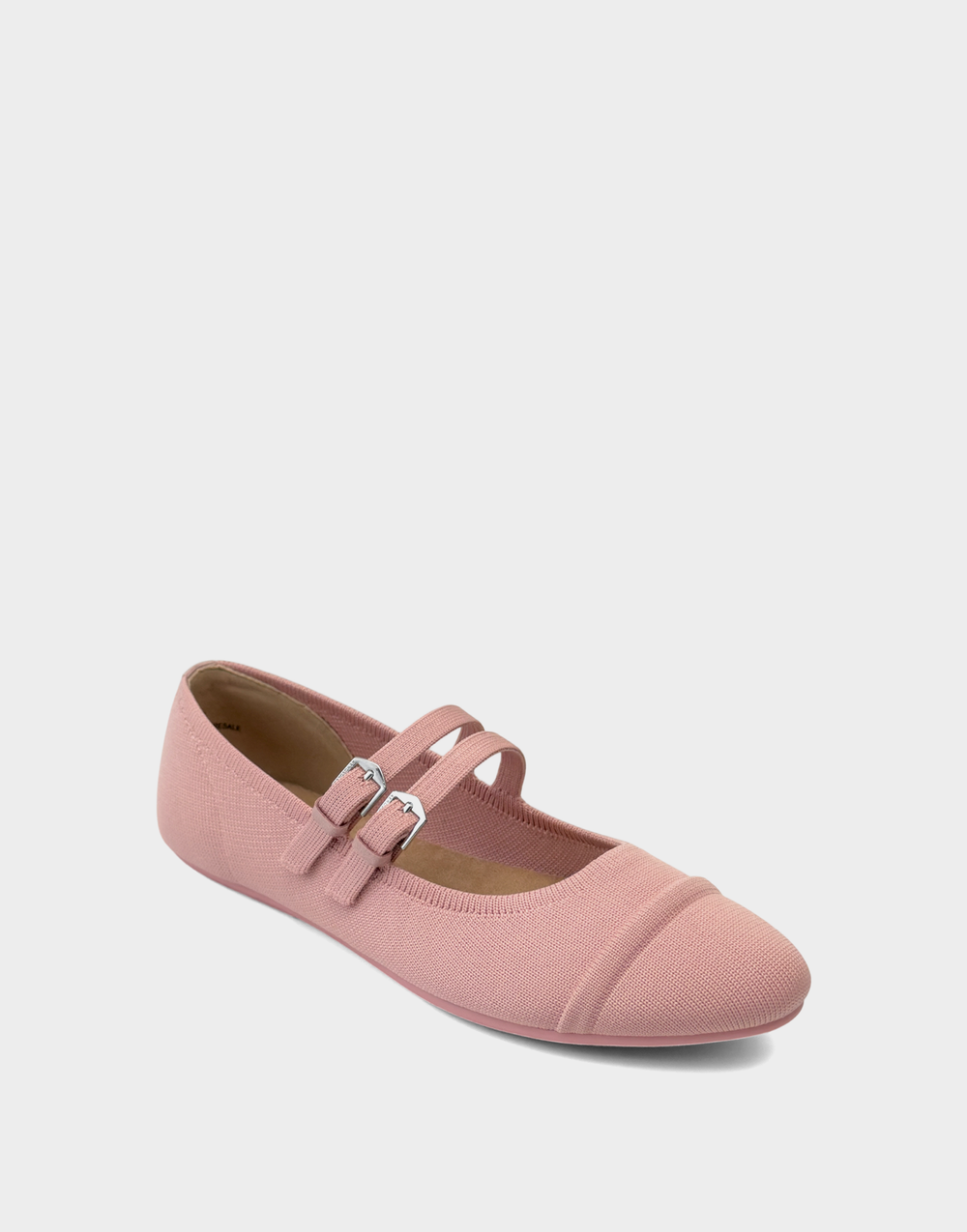 Angled view of the Aerosoles Brit Rose Knit flat showcasing the breathable textured knit fabric and classic round toe.