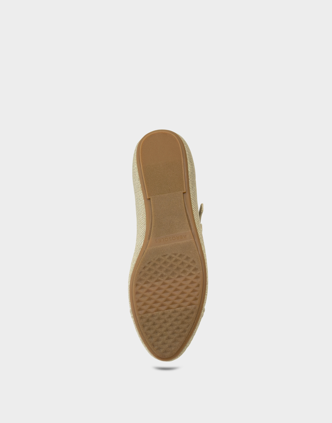 Bottom view of the Aerosoles Brit flat showing the signature Diamond Flex rubber outsole for non-slip traction and impact absorption.