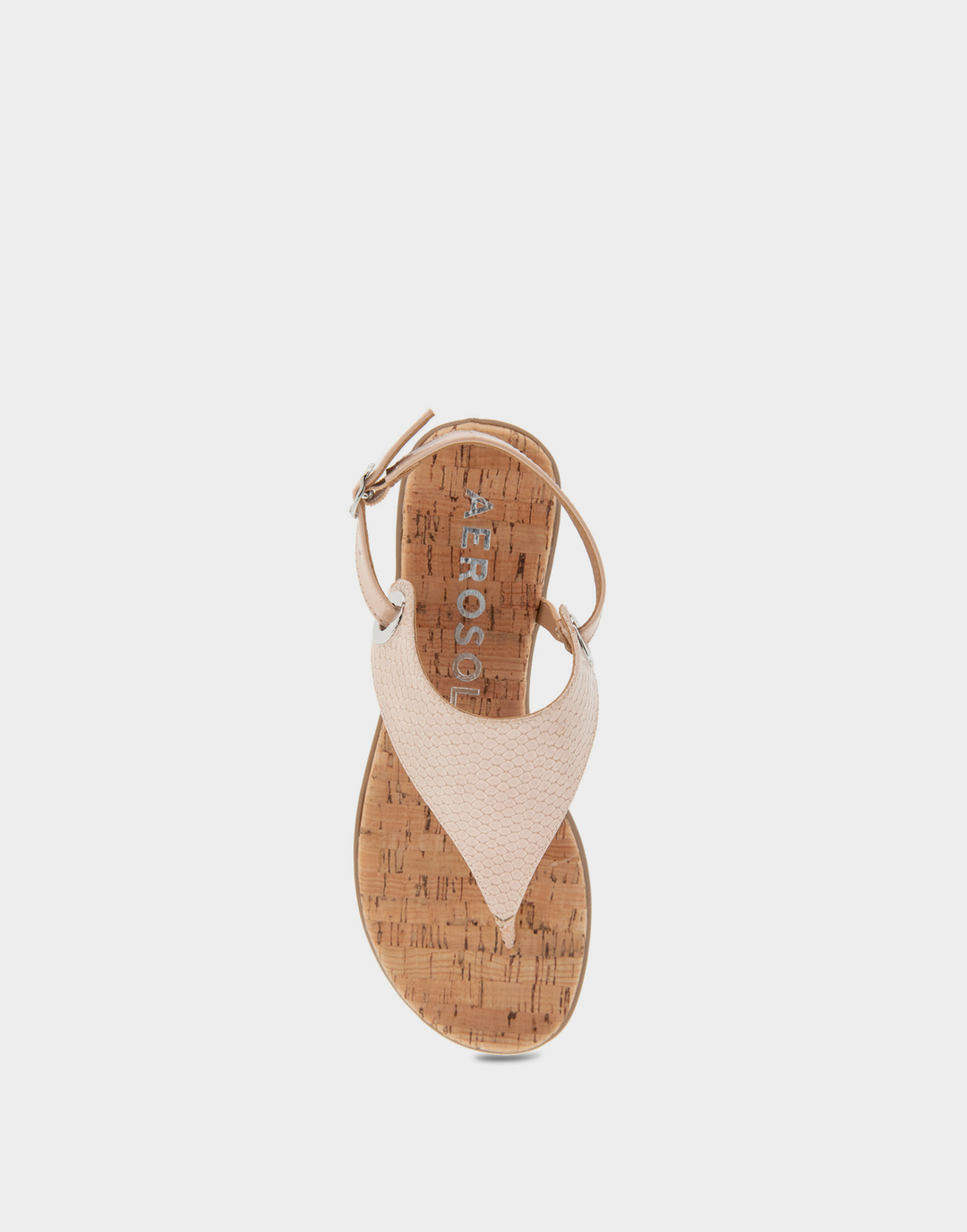 Overhead view of the Conclusion sandal revealing the signature Memory Recovery Foam insole for personalized, all-day cushioning.