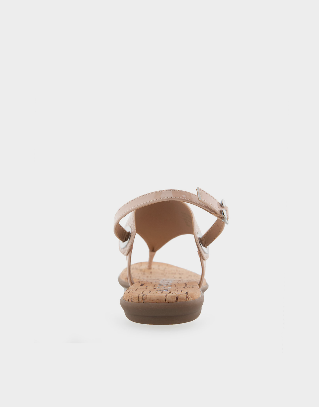 Close-up of the Cipria Faux Patent material and buckle detail, showcasing the soft pink hue and glossy, polished texture.