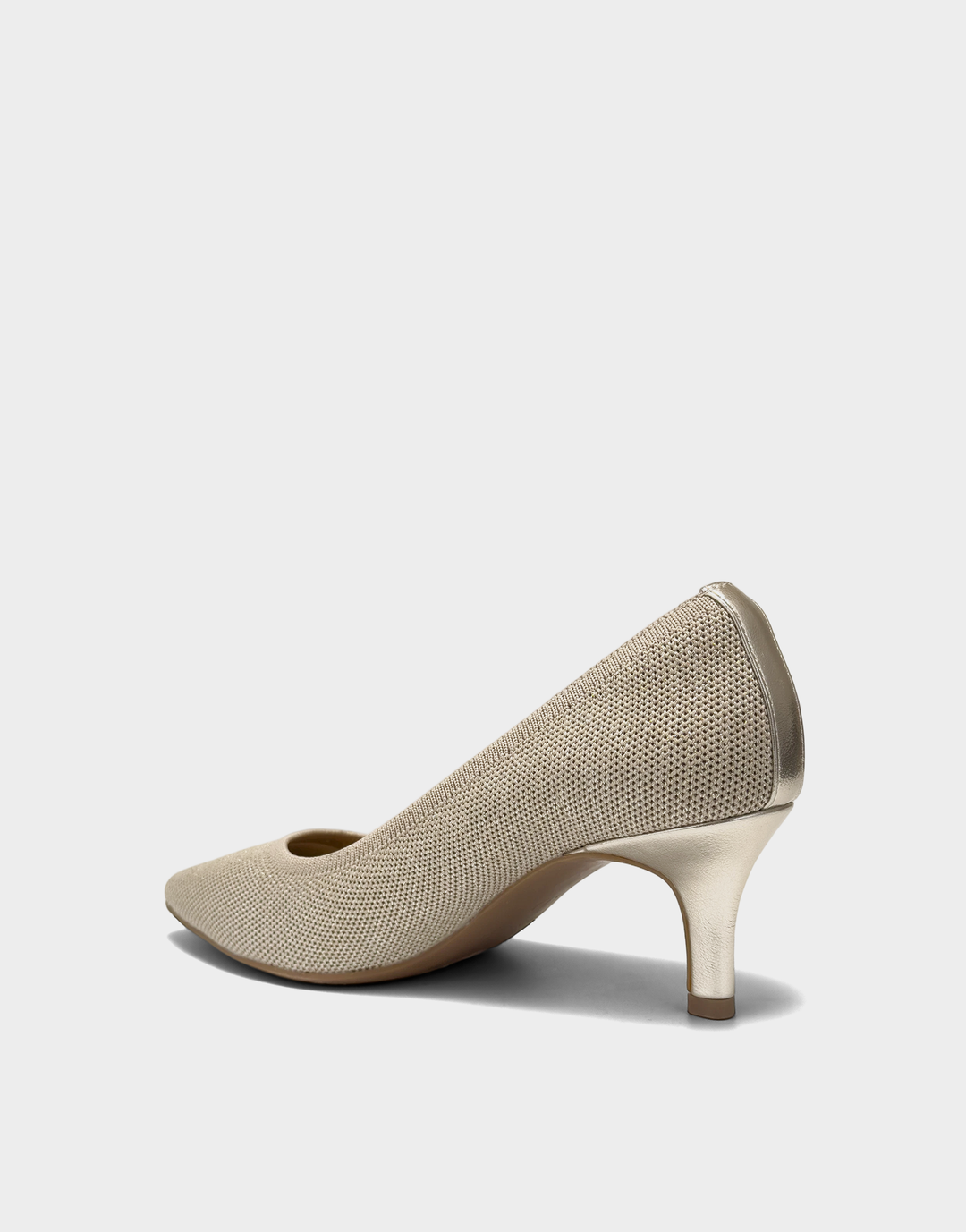 Rear view of the Lexi slingback highlighting the secure heel strap and the fabric-wrapped, stable block heel.