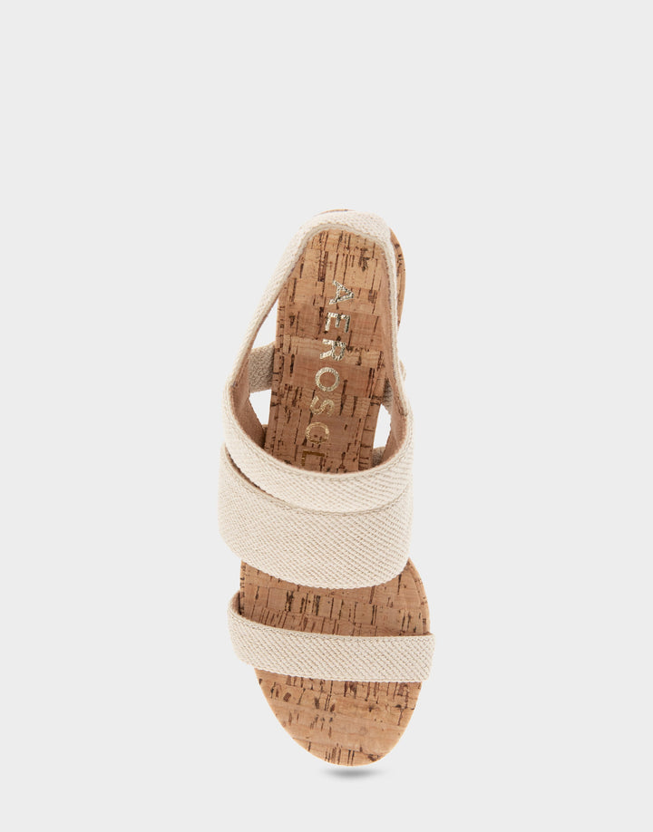 Tissu élastique en lin naturel Chara
