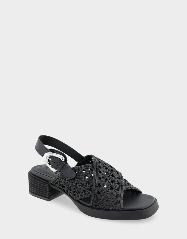 Demi Black Crochet Raffia