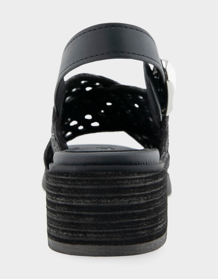 Demi Black Crochet Raffia