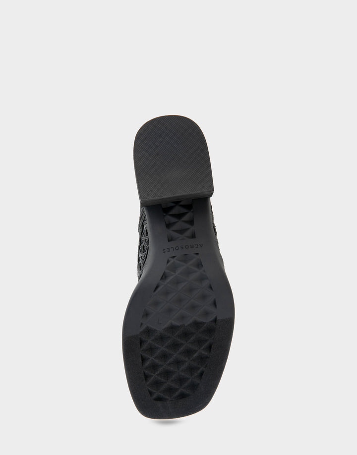 Demi Black Crochet Raffia