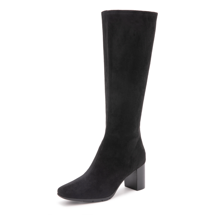 Aerosoles Micah women's black stretch faux suede tall boot, alternate product view