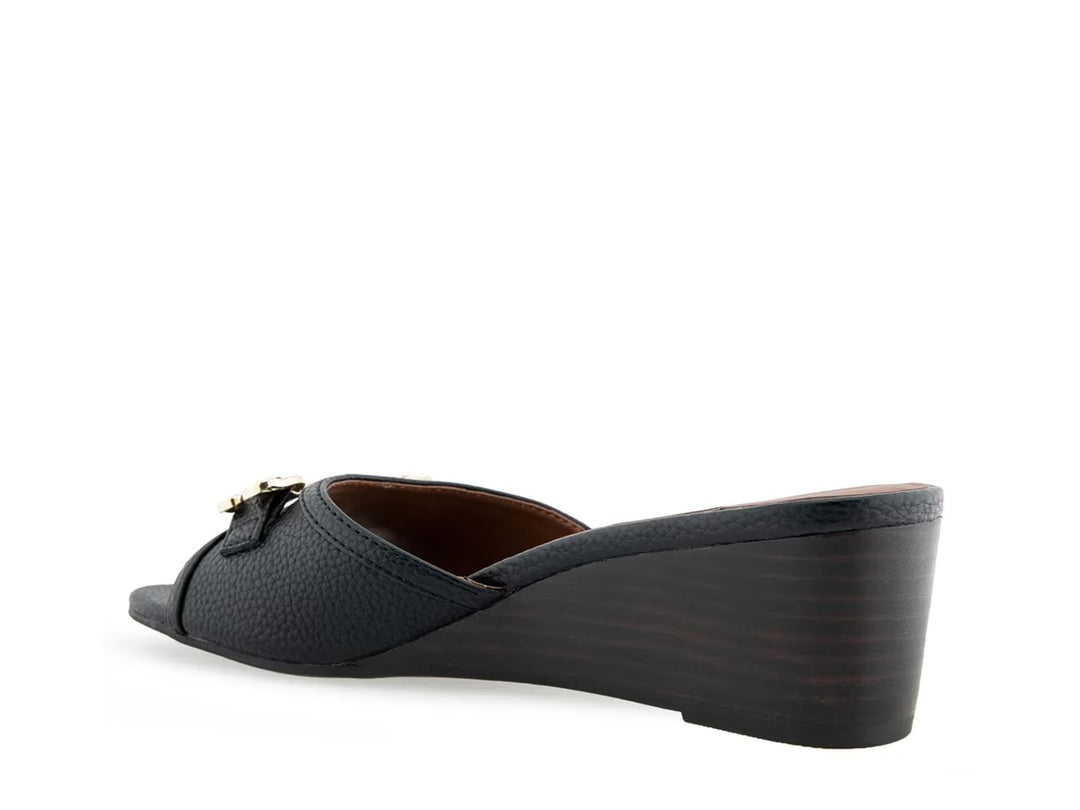 Wava Black Pebbled Faux Leather