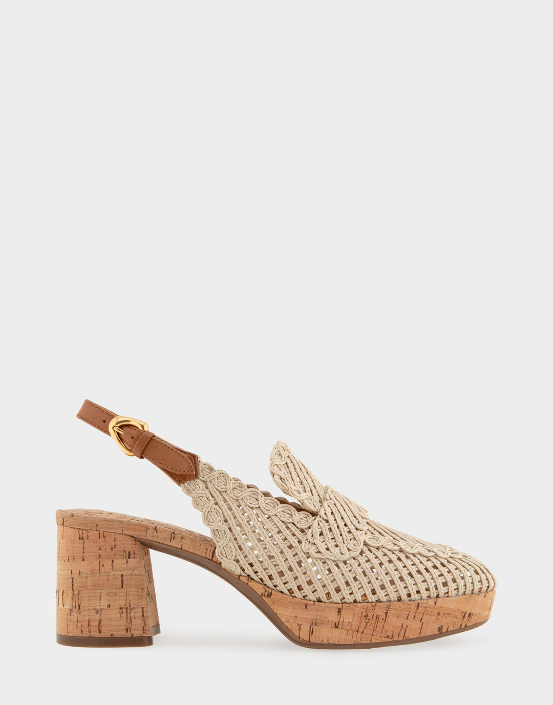 Aerosoles Women's Platform Slingback in Natural Raffia Fabric